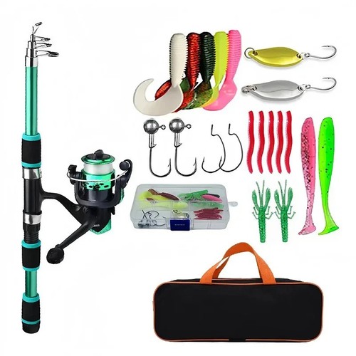 Telescopic fishing rod set - rod,