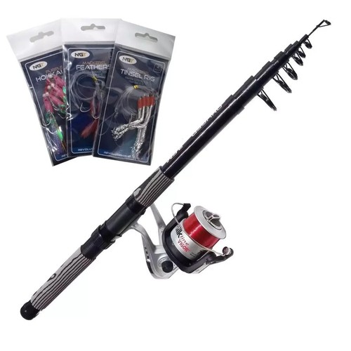 Telescopic fishing beachcaster - telescopic,