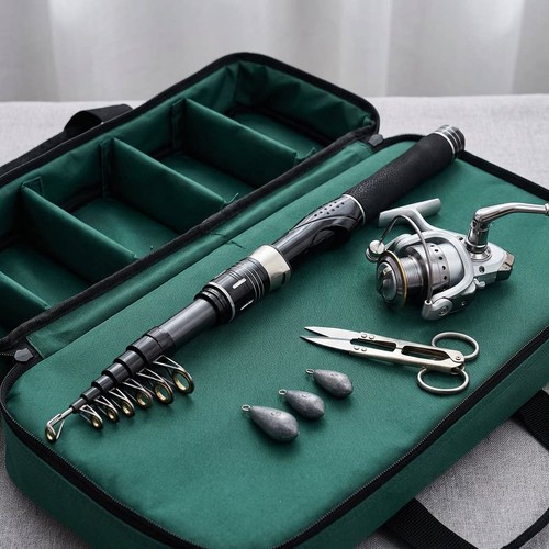Carbon telescopic fishing rod - carbon,