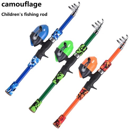 Green kids fishing pole - green, for