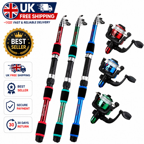 Telescopic fishing rod set - telescopic,