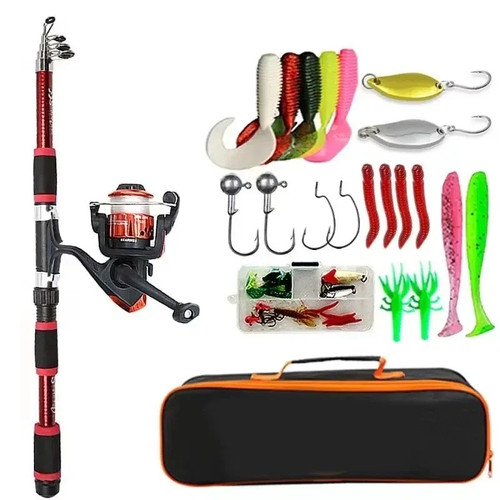 Telescopic fishing rod set - telescopic,