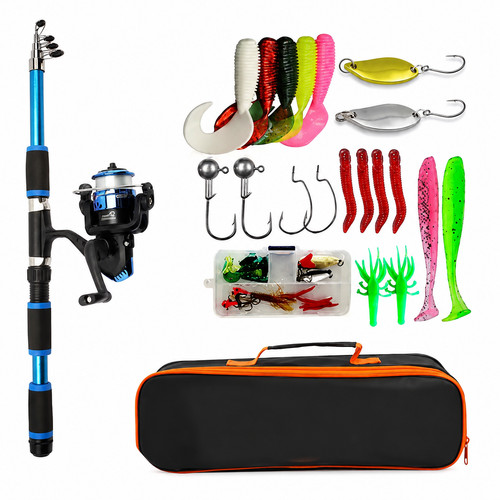 Telescopic fishing rod set - telescopic,